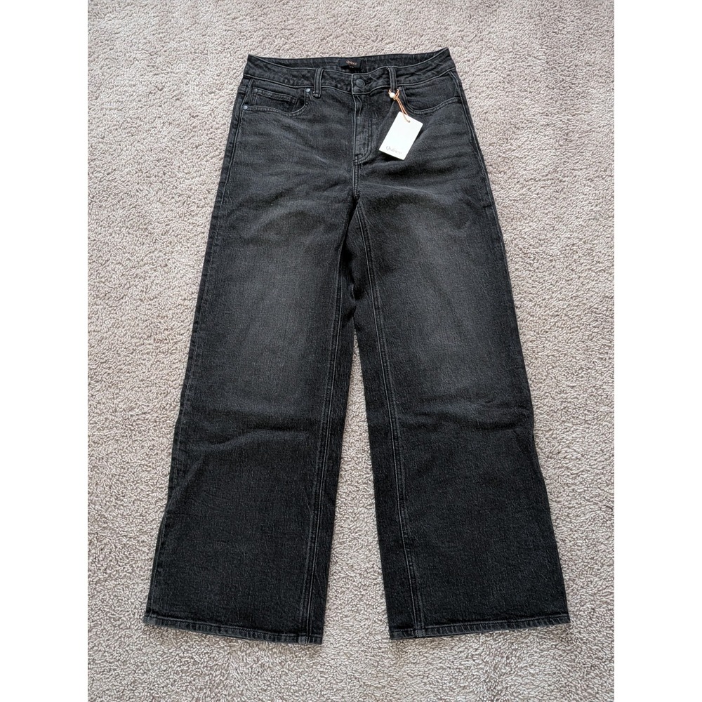Quince Bella Stretch Relaxed Straight Jeans Charcoal Black Women's 30x30 NWT